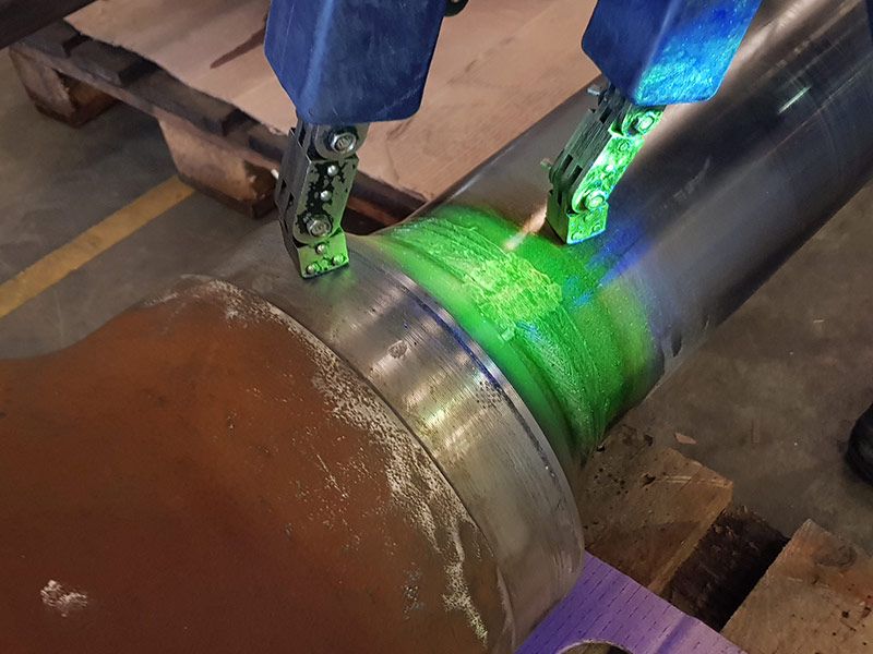 Magnetic Particle Testing Lahore by CEAF TECH inspecting welds and steel components for surface cracks and defects.